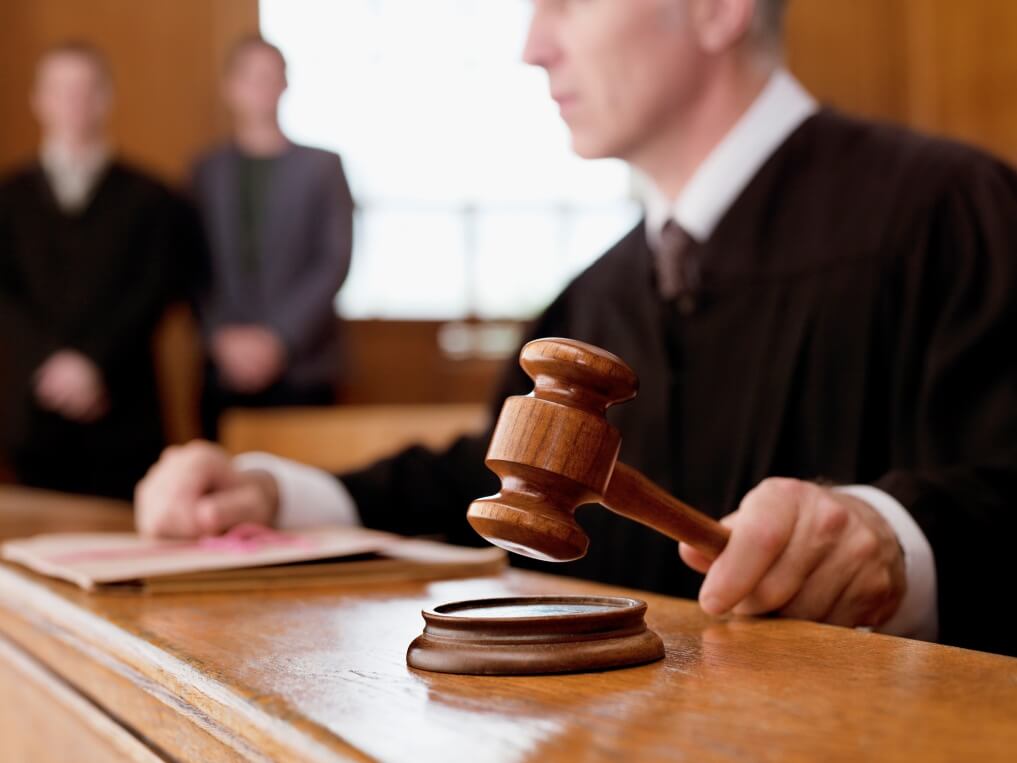 A judge holding a gavel