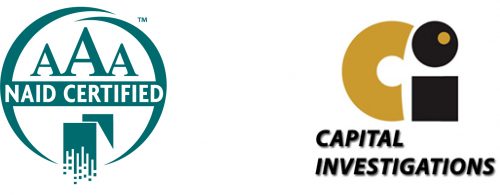 NAID AAA Certified logo and Capital Investigations logo