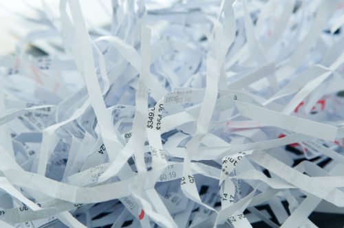 Pile of shredded papers