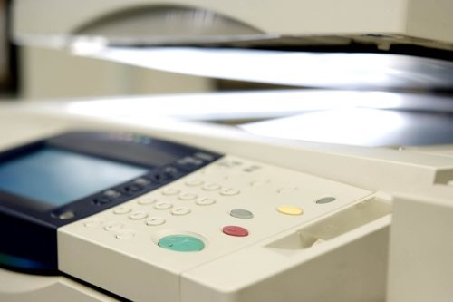 A document scanner scanning a document