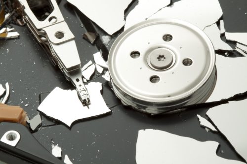 A shredded hard drive